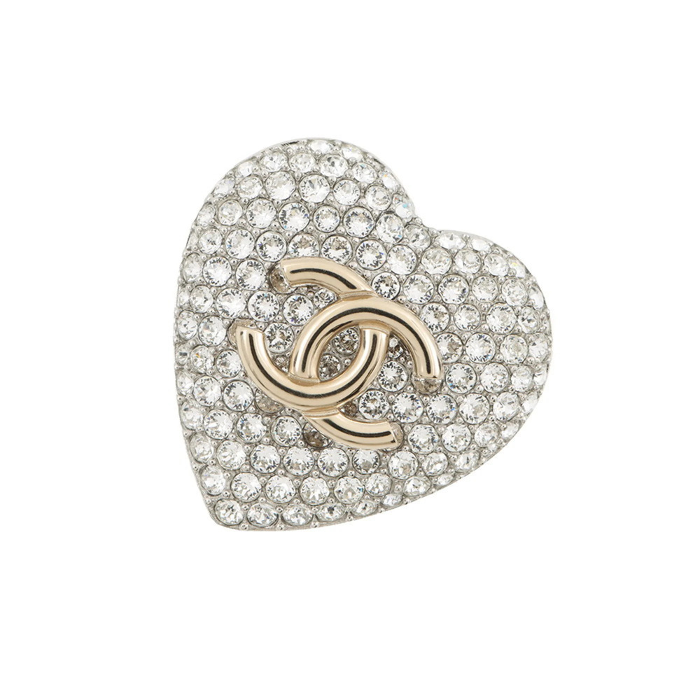 CHANEL Gold Logo Brooch
